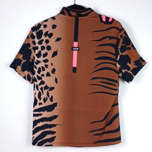 JAMIE SADOCK OUTRAGEOUSLY STUNNING SPORTY ANIMAL PRINT ACTIVE WEAR BIKING TOP - Picture 6 of 12